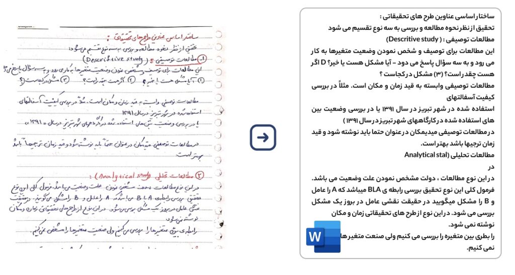 تبدیل دستنویس به متن رایگان